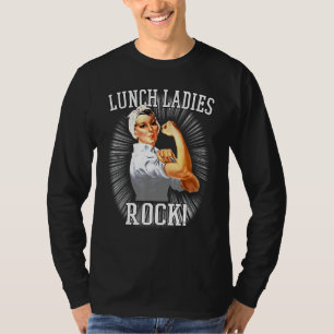 Retro Lunch Dames Rock Cafeteria Worker Funny Lun T-shirt