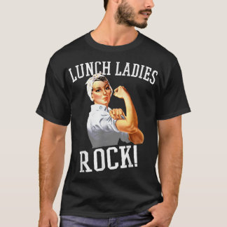 Retro Lunch Dames Rock Cafeteria Worker Funny Lun T-shirt