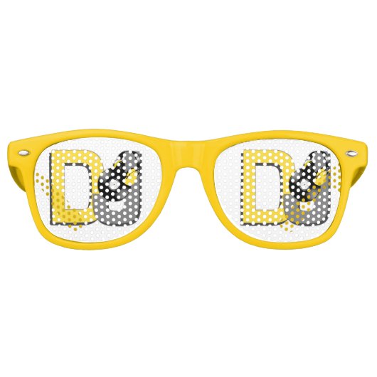 Retro Lunettes de fête personnalisées DJ (Devant)