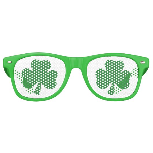 Retro Lunettes de fête Shamrock de la Saint Patrick (Devant)