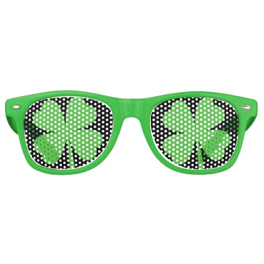 Retro Lunettes de fête Trèfle Chanceux (Devant)