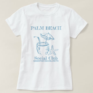 Retro Luxe Beach Social Club Logo Vrijgezellenfees T-shirt