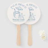 Retro Luxe Editable Bachelorette Party Handwaaier (Voorkant en achterkant)