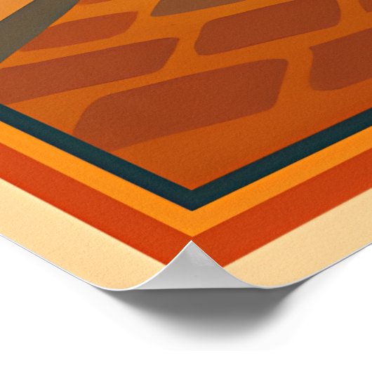 Retro Lyon Frankrijk Reizen: Mid-Century Modern Poster (Hoek)