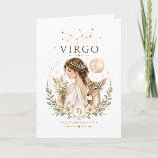 Retro Maagd Zodiac Astrologie Horoscoop Teken Cade Kaart