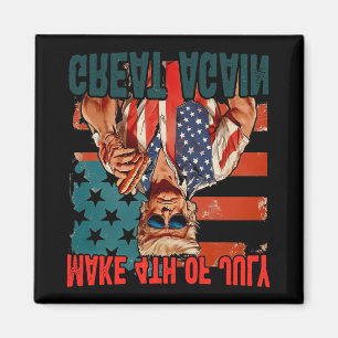Retro Maak 4 Juli Weer Groot Grappig Trump H Magneet