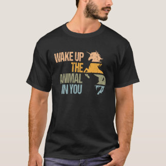Retro Maak het dier wakker in je eenhoorn en unico T-shirt