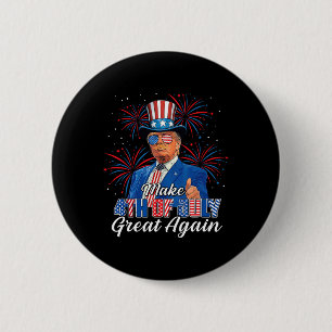 Retro maakt 4th of July weer groot Patriottisch Do Ronde Button 5,7 Cm