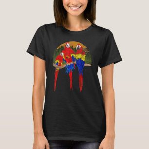 Retro Macaw Vogel Tropisch Dier Oerwoud Papegaai T-shirt
