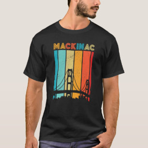 Retro Mackinac Bridge Mackinaw City Island T-shirt