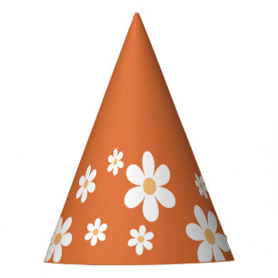 retro madelief boho verbrande oranje Feesthoed Feesthoedjes