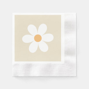 Retro madeliefje bruin boho servet