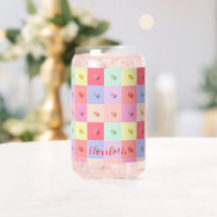 Retro madeliefje Rood Roze Blauwe Bloemen patroon