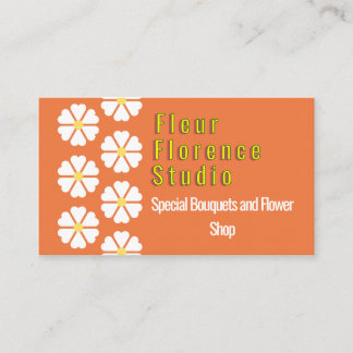 Retro Madeliefjes Bloem Florist Bedrijfskaart Visitekaartje