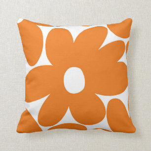 Retro Madeliefjes in Oranje #1 #bloemen #patroon Kussen