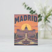 Retro Madrid Reizen Briefkaart (Staand voorkant)