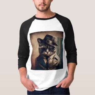 Retro Mafia Cat T-shirt