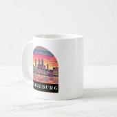 Retro Magdeburg Skyline Koffiemok (Voorkant links)