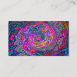 Retro Magenta, groene en Oranje Abstracte wervelko Visitekaartje