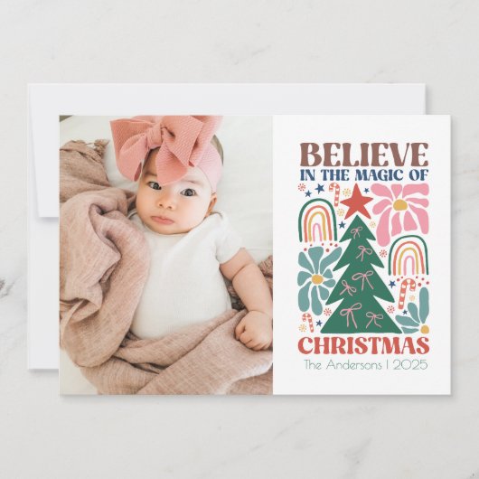 Retro magie van kerst feestdagenkaart (Voorkant)