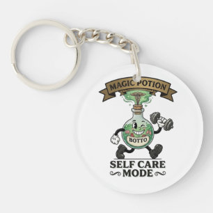 Retro Magische Drank Zelfzorg Modus Fitness Cadeau Sleutelhanger