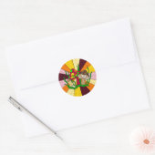 Retro Magische paddenstoelen met handgetekende kun Ronde Sticker (Envelop)