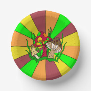 Retro Magische paddenstoelen Papieren Kommen