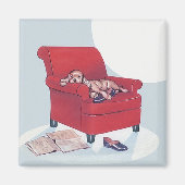 Retro Magnet ~ Cocker Spaniel Chien avec Chaussure (Devant)