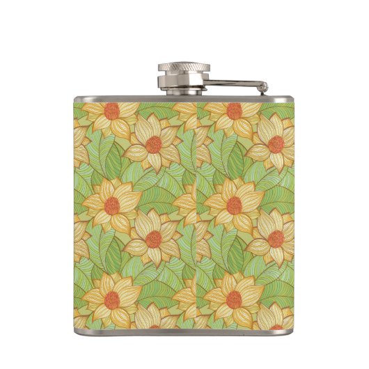 Retro Magnolia Pattern Heupfles (Achterkant)