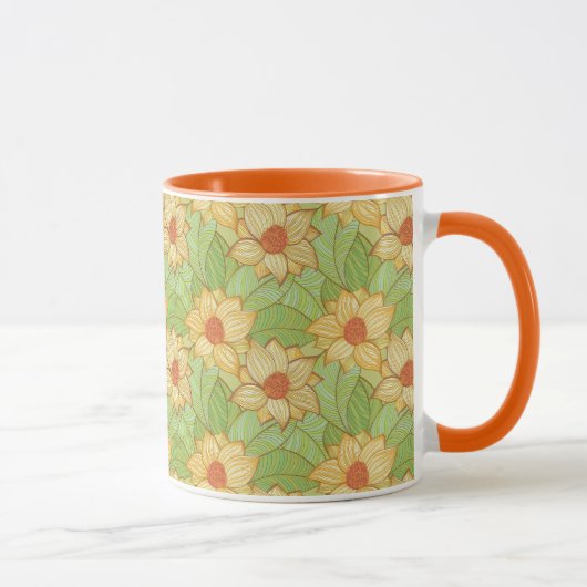 Retro Magnolia Pattern Mok (Rechts)