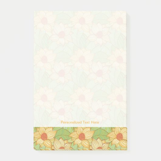 Retro Magnolia Pattern Post-it® Notes (Voorkant)