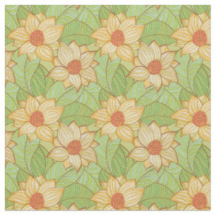 Retro Magnolia Pattern Stof