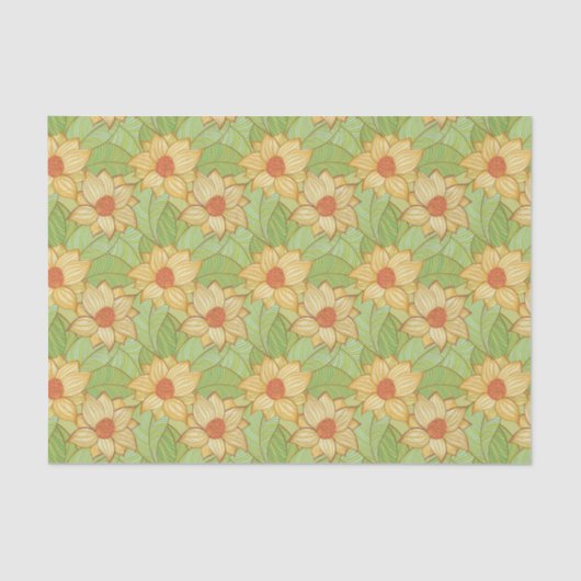 Retro Magnolia Pattern Tissuepapier (Voorkant)