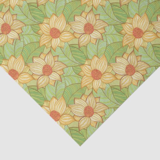 Retro Magnolia Pattern Tissuepapier (Detail)