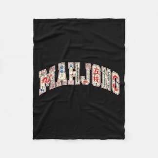 Retro Mahjong Bloemendragon Tegelspel Cadeaus Voor Fleece Deken