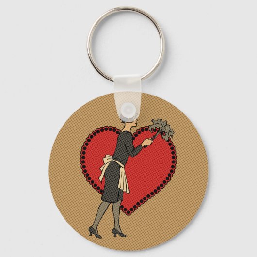 Retro Maid Sleutelhanger (Voorkant)