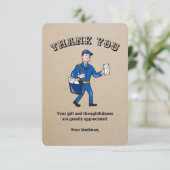 Retro Mailman Carte de remerciements personnalisée (Debout devant)