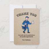 Retro Mailman Carte de remerciements personnalisée (Devant)