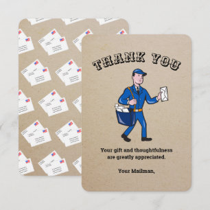 Retro Mailman Carte de remerciements personnalisée