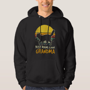 Retro Maine Coon Kat Huisdier Eigenaar Moeder Hoodie