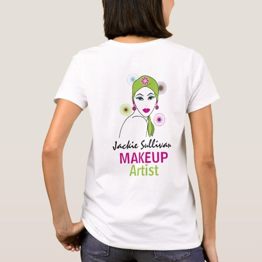 Retro make-up artiest t-shirt (Achterkant)