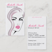Retro Make-up artiest visitekaartje ontwerp (Voorkant / Achterkant)