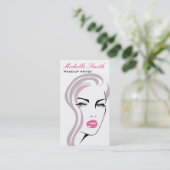 Retro Make-up artiest visitekaartje ontwerp (Staand voorkant)