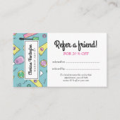 Retro make-up doedels | Een vriend doorverwijzen Aanbevelingskaartje (Voorkant)