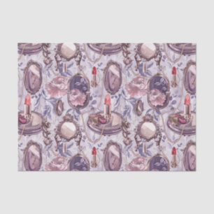 Retro make-up ijdelheid compacte spiegel decoupage tissuepapier