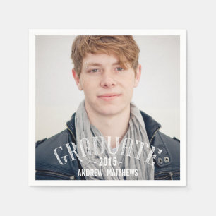 Retro Male Foto 2015 Afstuderen Papier Napkins Servetten