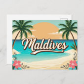 Retro Malediven Briefkaart (Voorkant / Achterkant)