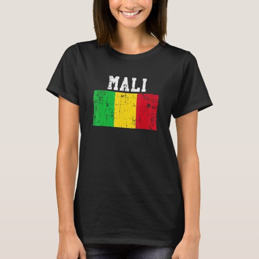 Retro  Mali vlag Malinese roots T-shirt (Voorkant)