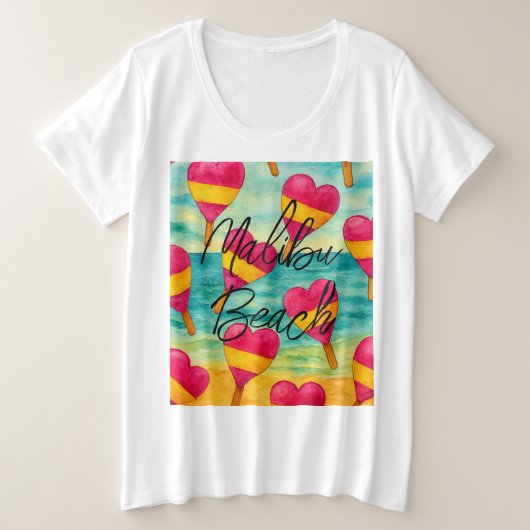 Retro Malibu Beach Colorful Ice Cream (Design devant)