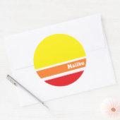 Retro Malibu-sticker Ronde Sticker (Envelop)